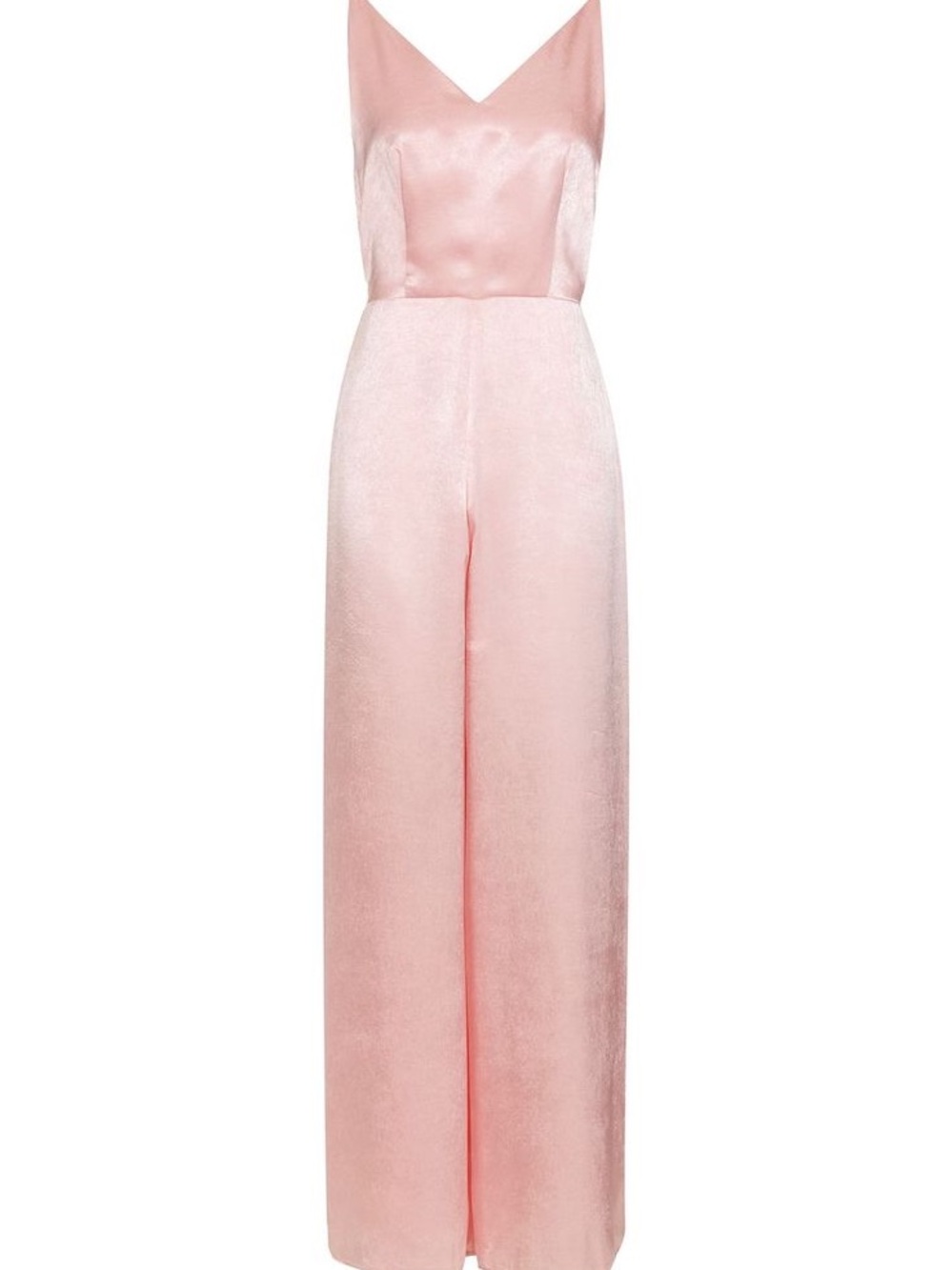 TOPSHOP Satin Blush Pink Sleeveless Wide-Leg Jumpsuit